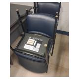 Four Blue Polyurethane Office Chairs