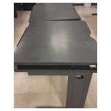Five Gray Student Desks