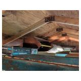 Contents of Shed Rafters: Games, Wood, Wire