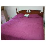Wood Headboard King Size Bed with Mattress