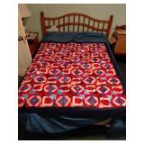 Hand Made Colorful Patchwork Quilt with Embroidery