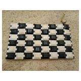 Black and White Plastic Checkerboard Clutch