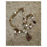 Coro Gold Tone Heart Necklace With Pendant