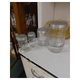 Vintage Glass Kitchen Canister Set with Lids