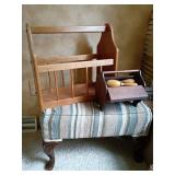 Wooden Magazine Rack and Sewing Caddy
