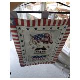 Patriotic Banner and Stained Glass Panel Lot