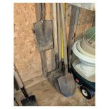 Vintage Hand Tools Lot: Shovels, Spade, Saw, Axe