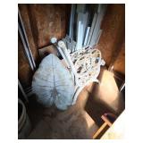Cast Iron Bench Ends and Leaf Bench Seat, Damaged