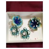 5 Decorative Metal Flower Pins