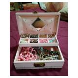 Beaded Costume Jewelry in Pink Box