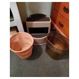 Trash Can and Step Stool Lot, 3 Pieces