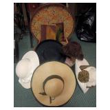 Hat Box With Four Womenï¿½s Hats and Two Folios