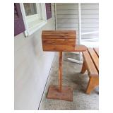 Handcrafted Wooden Mailbox on Stand