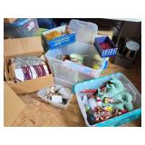 Vintage Holiday Decorations in Bins