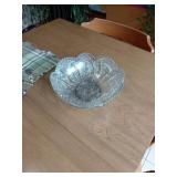 Pressed Glass Scalloped Edge Serving Bowl