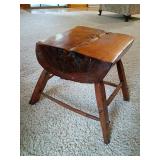 Primitive Handcrafted Wooden Milking Stool