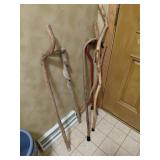 Rustic Hand-Carved Walking Sticks