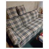 Plaid Upholstered Sleeper Sofa