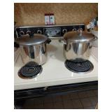 Revere Ware 8 & 10 Qt Stainless Stock Pots