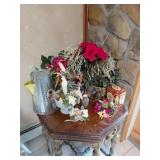Eclectic Decor Lot: Faux Flowers & Tins