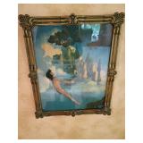 Framed Art Print, Woman on Swing, 13 x 16 Inches