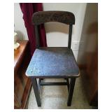 Wooden Chair with Distressed Finish, 28" Tall