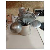 Kitchen Utensil Bundle in Stoneware Crock