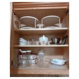 Kitchenware Lot With CorningWare and Glassware