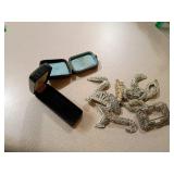 Art Deco Rhinestone Dress Clips and Pin Lot
