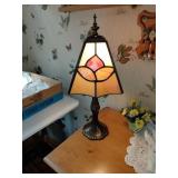 Stained Glass Table Lamp, 18x7in Art Nouveau