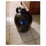 Large Brown Glazed Stoneware Jug