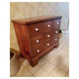Antique Pine Dresser with Nine Drawers, 28.5"