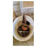 White bucket with hardware