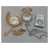 2 Pocket Watches & Ft Jackson Zippo Lighter Lot