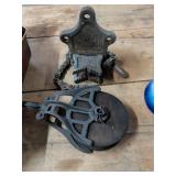 Vintage Drop Forged Chain Pipe Wrench & Pulley