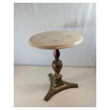 Marble top Pedestal Table, 19in Tall