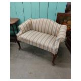 Striped Upholstered Settee, 43in Wide