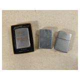 Vintage Zippo Lighter Trio with Box
