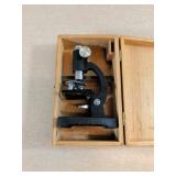 Tasco Deluxe Microscope in Wooden Case