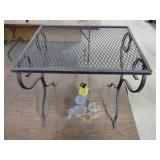 Metal Mesh Table With Vintage Jars And Grinder