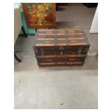 Antique Wood And Metal Steamer Trunk