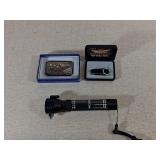 Belt Buckle, Knife, Tactical Flashlight