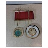 Gold Rim Plate & Ashtray Lot