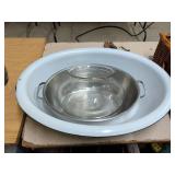 Enamel Basin, Steel Bowl, Glass Fishbowl Trio