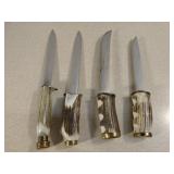 4 Fixed Blade Knives with Antler Handles