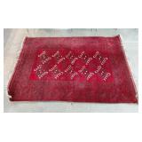Red Afghan Rug, 81x53 Inches Approx.