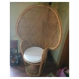Wicker Peacock Chair With Cushion 35x19x57