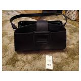 Divina Firenze Black Leather Shoulder Bag
