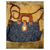 Patricia Nash Blue Floral Denim Handbag