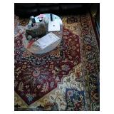 Large Patterned Area Rug Wool Floral Motif
